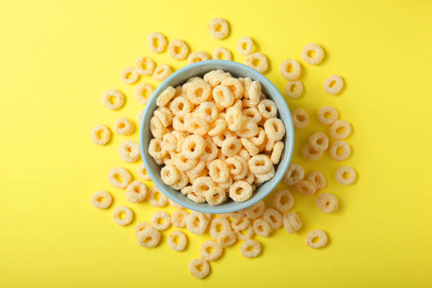 istock Corn rings in glaze for breakfast on a colored background. 1341334885