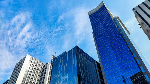 istock Reflections on office buildings in a big city 1341339054