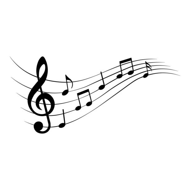 illustrations, cliparts, dessins animés et icônes de notes de musique, élément de conception, illustration vectorielle. - treble clef musical symbol music clipping path