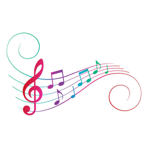 Colorful music notes on white background, design elements, vector illustration. Colorful music notes on white background, design elements, vector illustration. musical note stock illustrations