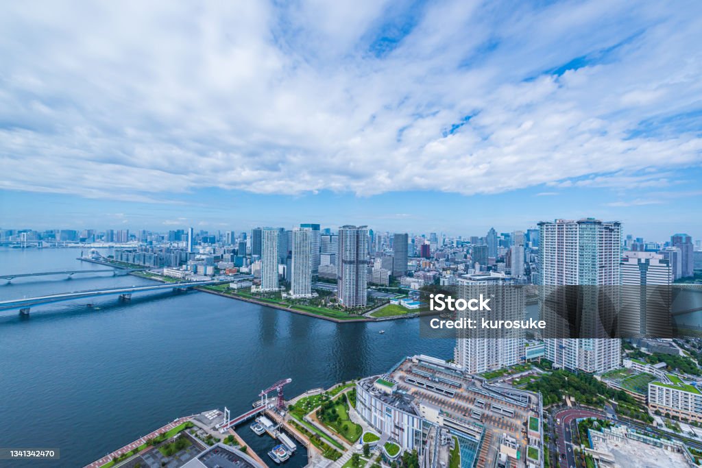 Tokyo city skyline , Japan. Harumi , Tokyo, Japan. Apartment Stock Photo