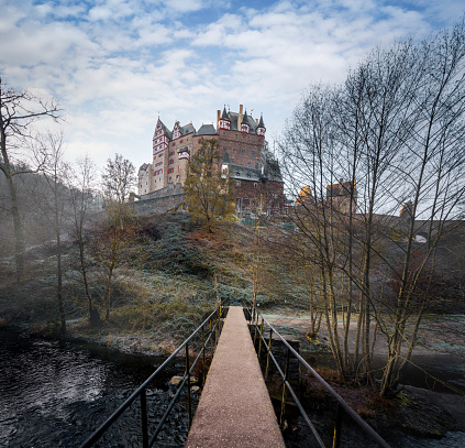 Rhineland-Palatinate, Germany - Jan 21, 2020: Eltz Castle (Burg Eltz) - Rhineland-Palatinate, Germany