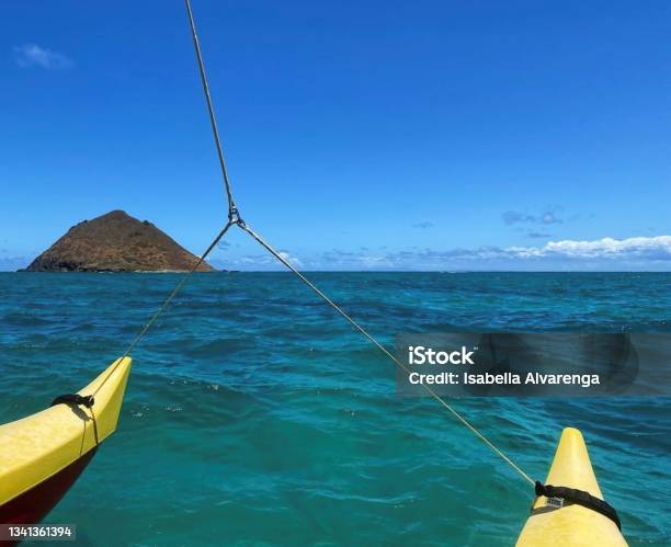 Canoe View Of Oahu Stock Photo - Download Image Now - Hawaii Islands, Outrigger, Beach