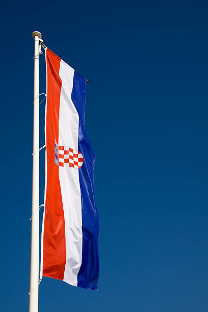 bandera de croacia - croatian flag fotografías e imágenes de stock