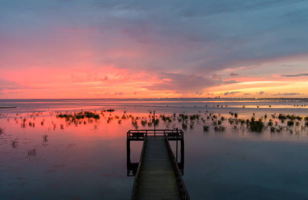 istock Pink September sunset on Mobile Bay 1341364664