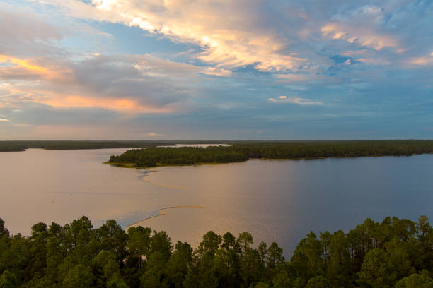 istock Big Creek Lake at sunset in September 1341365613