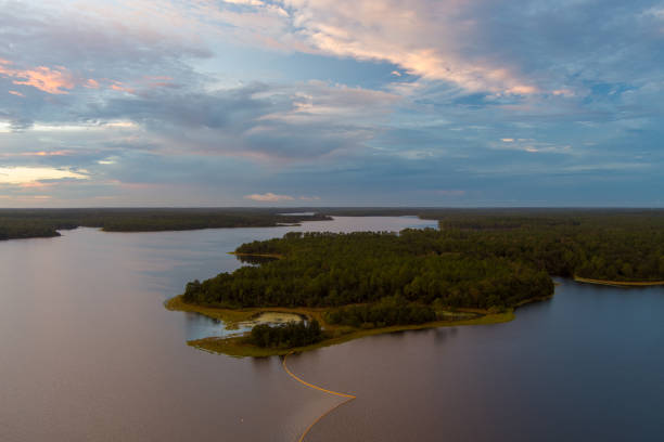 istock Big Creek Lake at sunset in September 1341365644