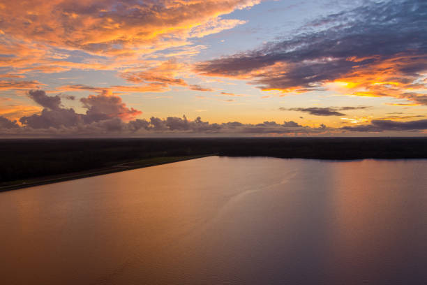 istock Big Creek Lake at sunset in September 1341365648