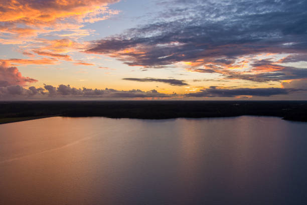 istock Big Creek Lake at sunset in September 1341365664