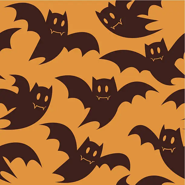 Vector illustration of Halloween Bats tiled