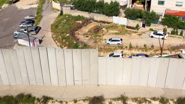 Shuafat Refugee security Concrete Wall - Aerial View