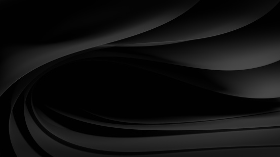 Soft black abstract background with curve and wave - 3d-Illustration