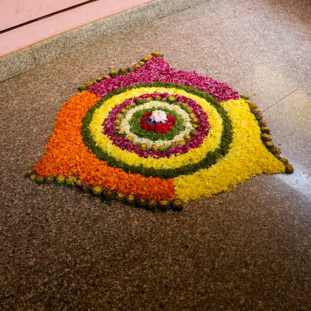 istock colorful flower arrangement on onam 1341376904