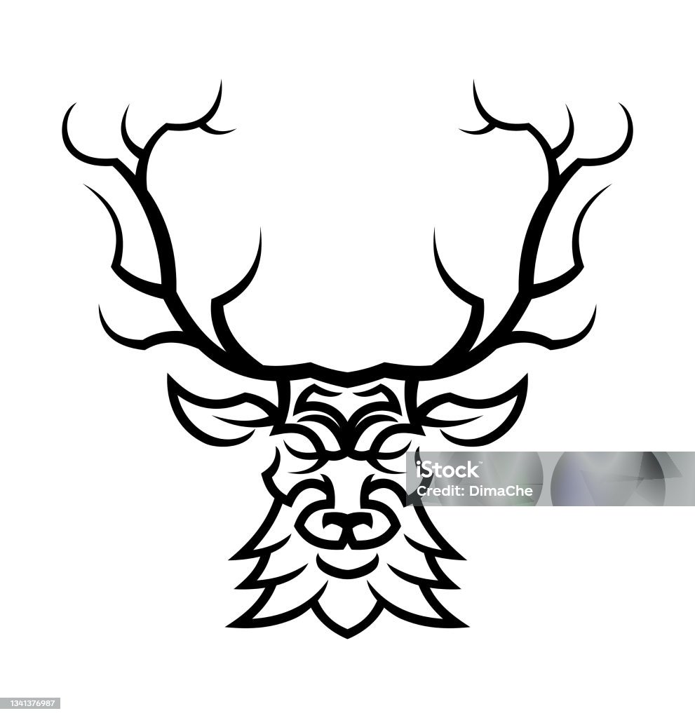 Deer Or Doe Head Silhouette Stock Illustration - Download Image Now - Tattoo,  Animal, Animal Body Part - iStock