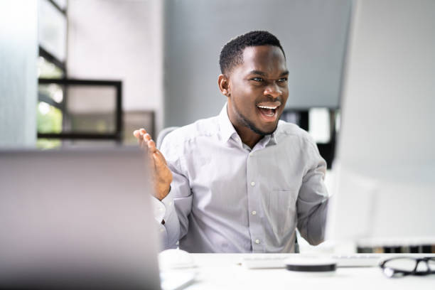 istock Shocked African Man With Ransomware 1341380706