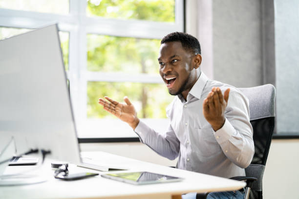 istock Shocked African Man With Ransomware 1341380707
