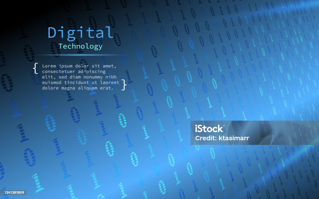 Blue Digital Background Of Binary System In Program Coding Stock ...