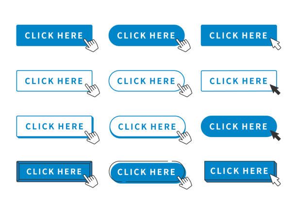 Illustration set of a simple button frame. Template banner. Illustration set of a simple button frame. Template banner. Blue color version. 正方形 stock illustrations