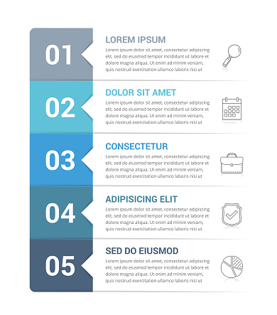 Infographic template with 5 steps, workflow, process chart, vector eps10 illustration
