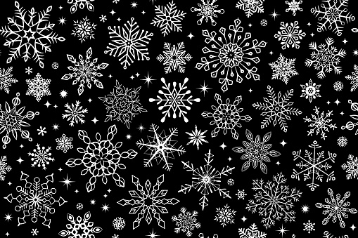 Vector snowflake background. Carefully layered and grouped for easy editing. The illustration is designed to make a smooth seamless pattern if you duplicate it vertically and horizontally to cover more space.