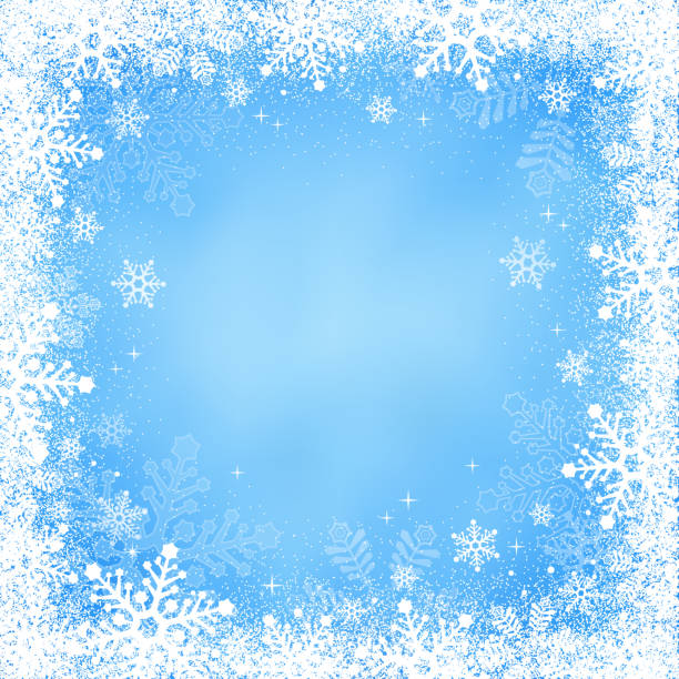 Winter Snowflakes Background vector art illustration