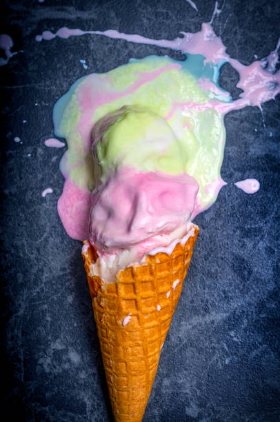istock Melted ice cream lying on the ground 1341393358