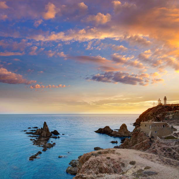 istock Almeria Cabo de Gata lighthouse sunset in Spain 1341396107