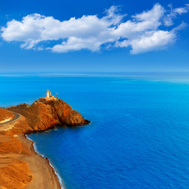 istock Almeria Cabo de Gata lighthouse sunset in Spain 1341396192
