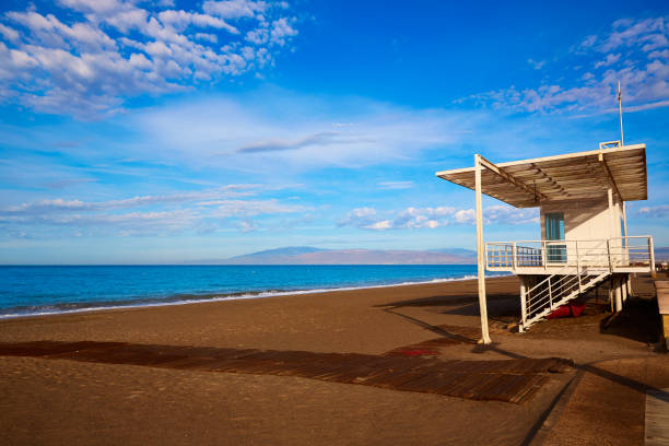 Almeria Cabo de Gata San Miguel beach lifeguard house in Spain