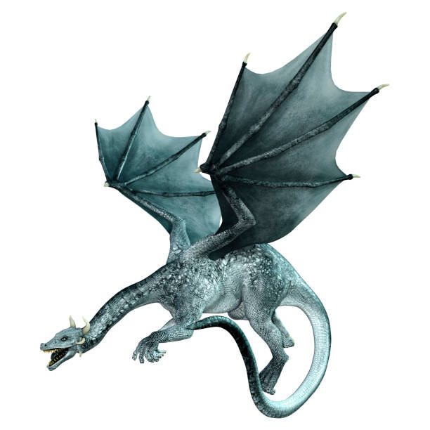 istock 3D illustration fantasy dragon on white 1341401945