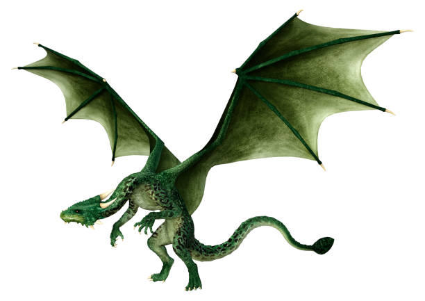 istock 3D illustration fantasy dragon on white 1341405499