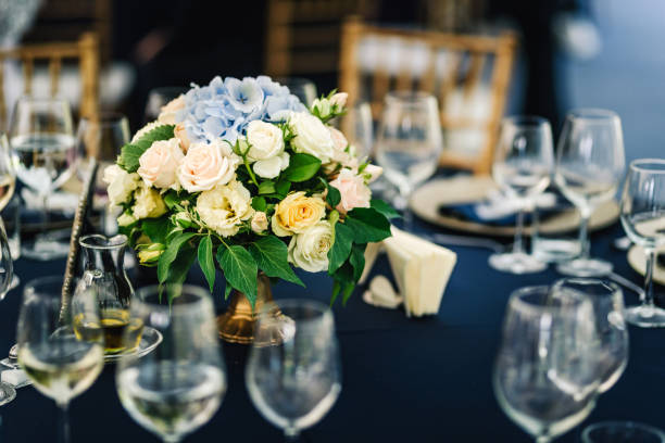 istock Hydrangea and roses floral wedding decoration. 1341406139