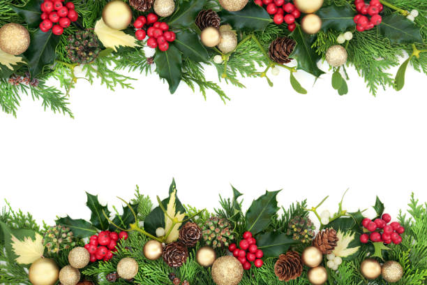 Festive Christmas Decorative Background Border