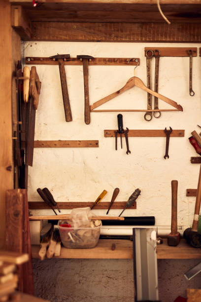 istock Handyman's miscellaneous tools for fixing furniture and various things. 1341409056