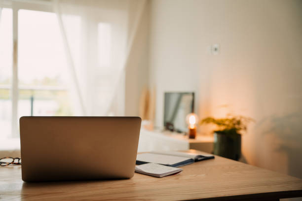 istock Male freelance podcaster simple home set up for broadcasting 1341411086
