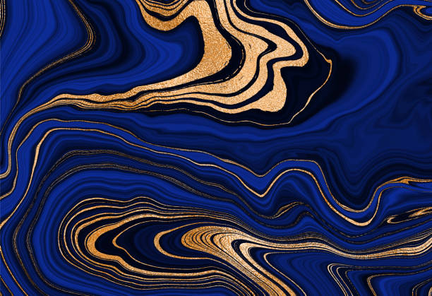 istock Gold marble design. A beautiful combination of dark blue marble and gold. Chic vector background, stone. 1341411158