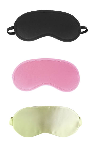 istock Set of different sleeping eye masks on white background, top view. Bedtime 1341416372