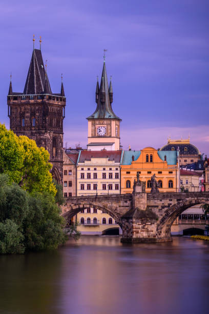 istock Famous Charles bridge in Prague during twilight. 1341417027