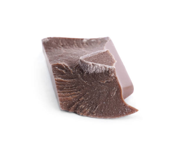 istock Piece of milk chocolate isolated on white 1341419120