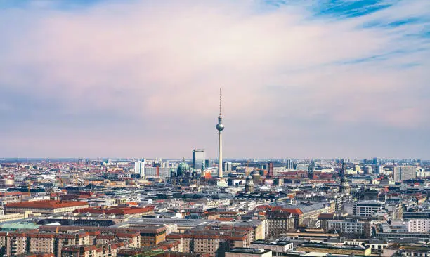 panorama of Berlin with tv tower and Berliner Dom