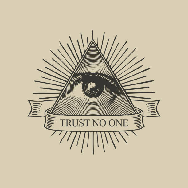 ilustrações de stock, clip art, desenhos animados e ícones de vector icon of the masonic symbol all-seeing eye - conspiracy