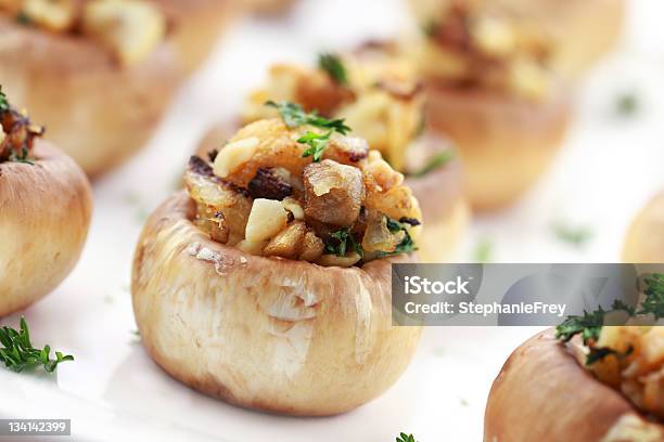 Stuffed Mushrooms Stock Photo - Download Image Now - Baked, Cheese, Close-up