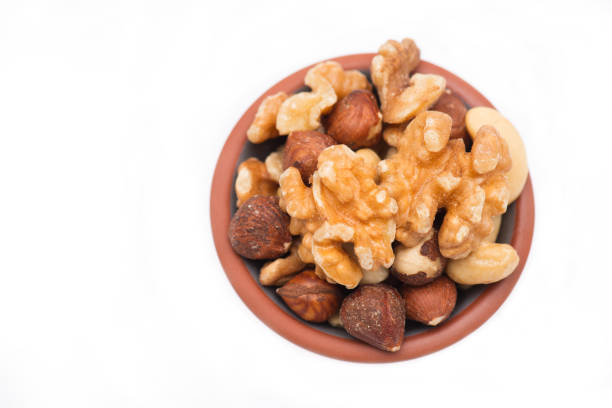 Mix of nuts isolated on a white background