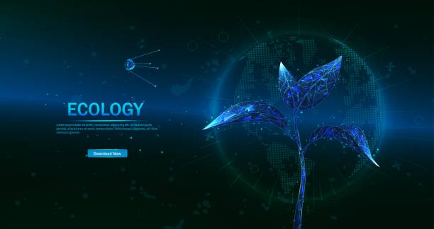 istock The concept of growing plants. Abstract illustration isolated on a blue background. Save the planet, nature, environment. Sprout or seedling. 1341427115