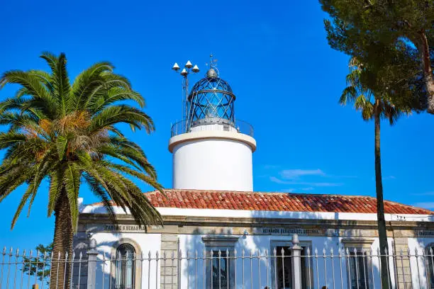 Costa Brava San Sebastian Lighthouse far Girona of Catalonia Spain
