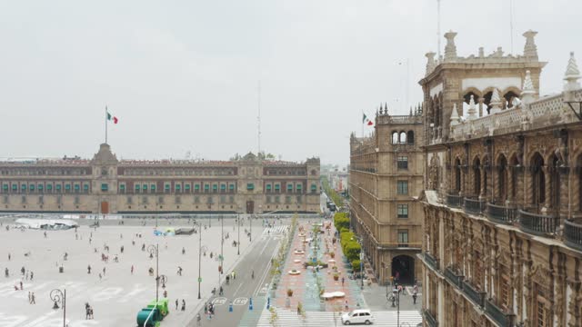 Aerial view of Zocalo Square in Mexico City