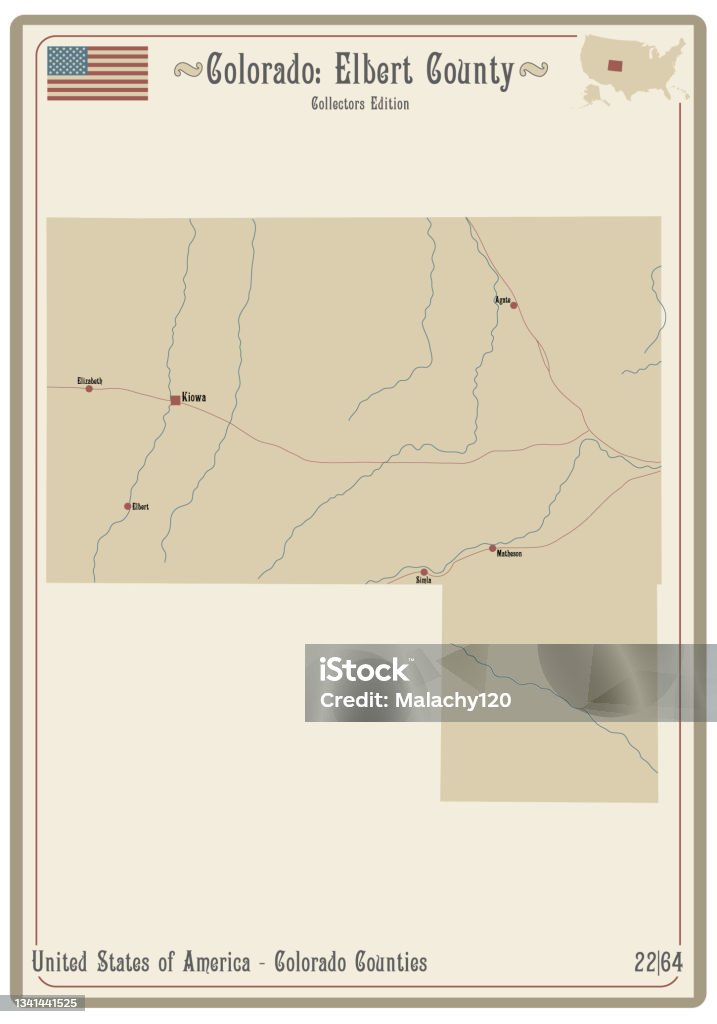 Elbert County Color Map Map Of Elbert County In Colorado Stock Illustration - Download Image ...