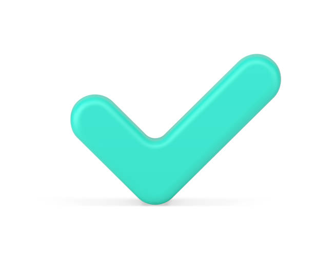 istock Green check mark 3d icon. Agreement symbol of user approval and trust 1341442619