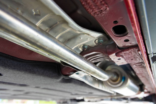 istock Long exhaust pipe under the car 1341447516