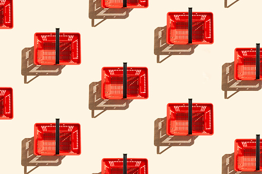 Red shopping basket pattern